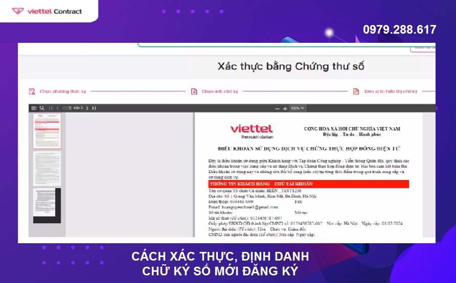 Cách xác thực, định danh chữ ký số Viettel mới đăng ký