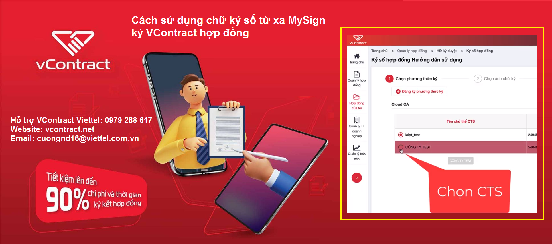 Cách sử dụng chữ ký số từ xa MySign ký VContract hợp đồng