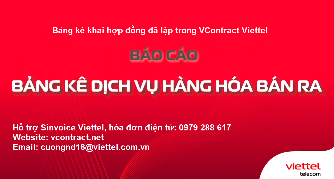 Bảng kê khai hợp đồng đã lập