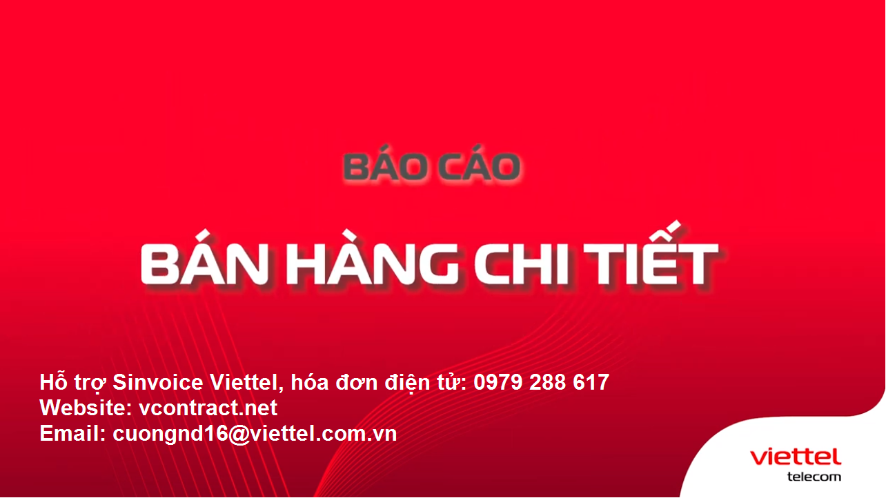 Cách tạo các báo cáo bán hàng trên SInvoice Viettel