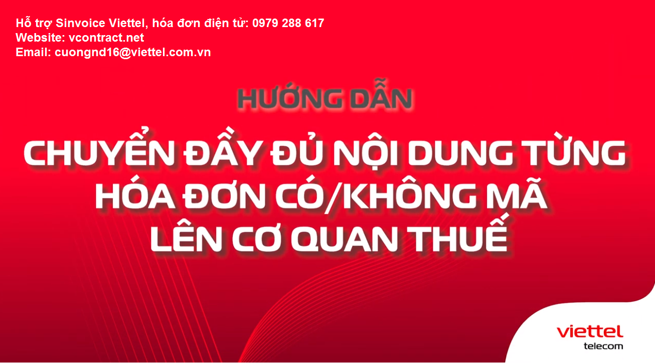 Cách chuyển nội dung hóa đơn lên cơ quan thuế đầy đủ Sinvoice