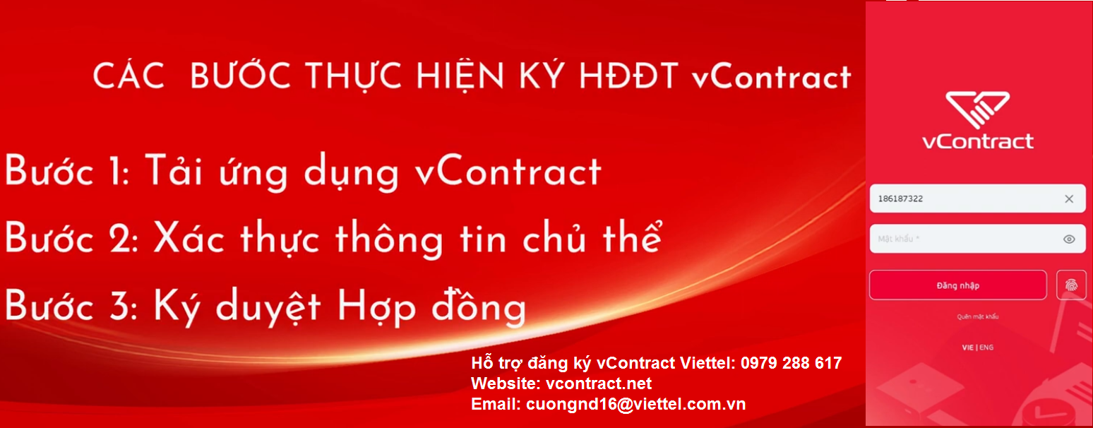 Hướng dẫn đăng ký mới tài khoản VContract Viettel