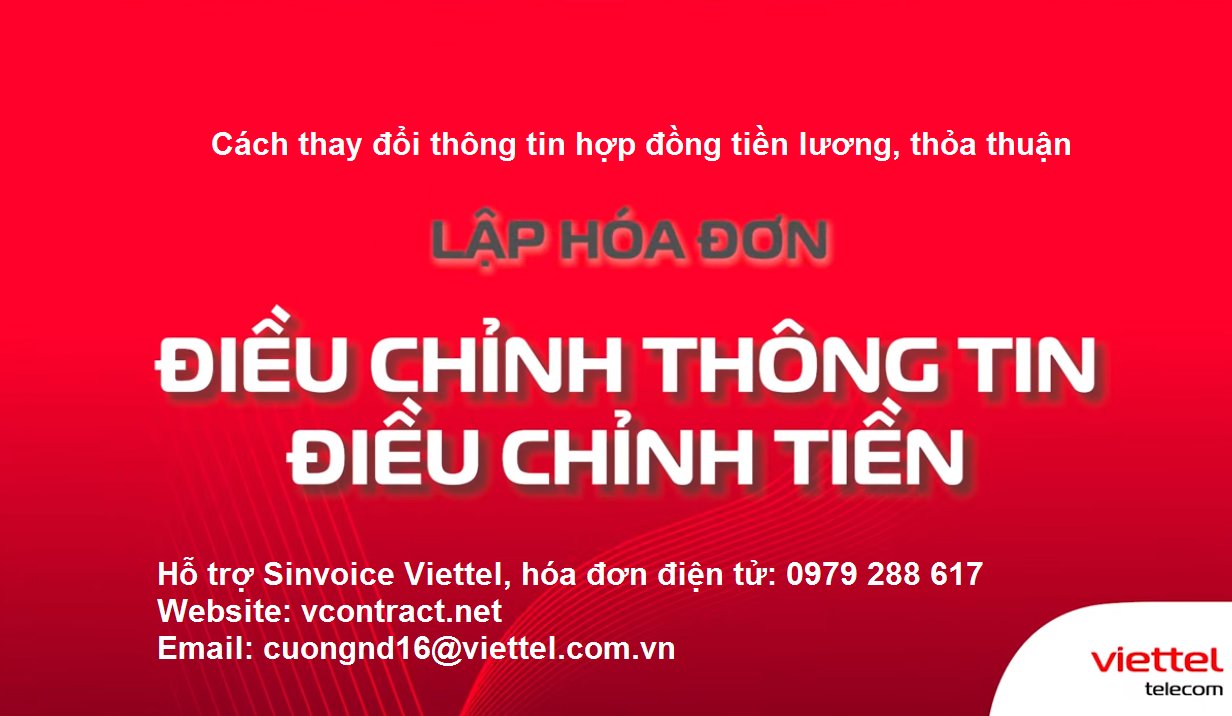 Cách thay đổi thông tin hợp đồng