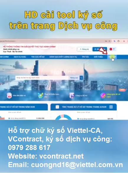Hướng dẫn cách cài Tool ký số Viettel trên cổng dịch vụ công