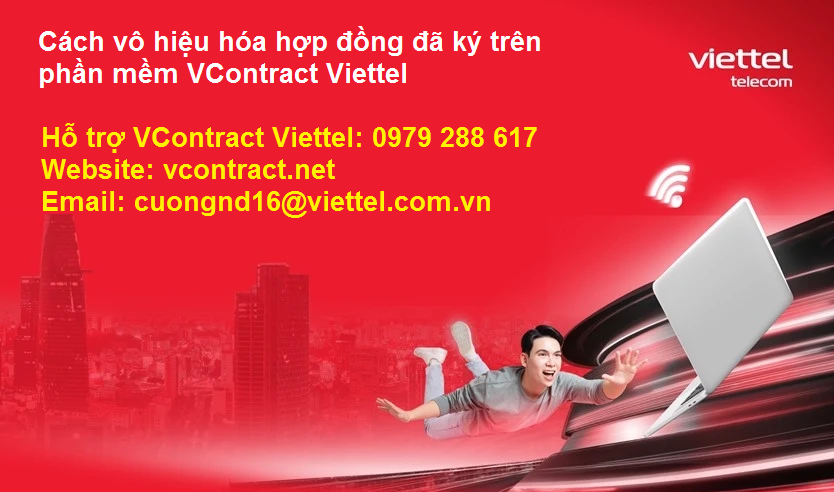 Cách vô hiệu hóa hợp đồng đã ký trên phần mềm VContract Viettel