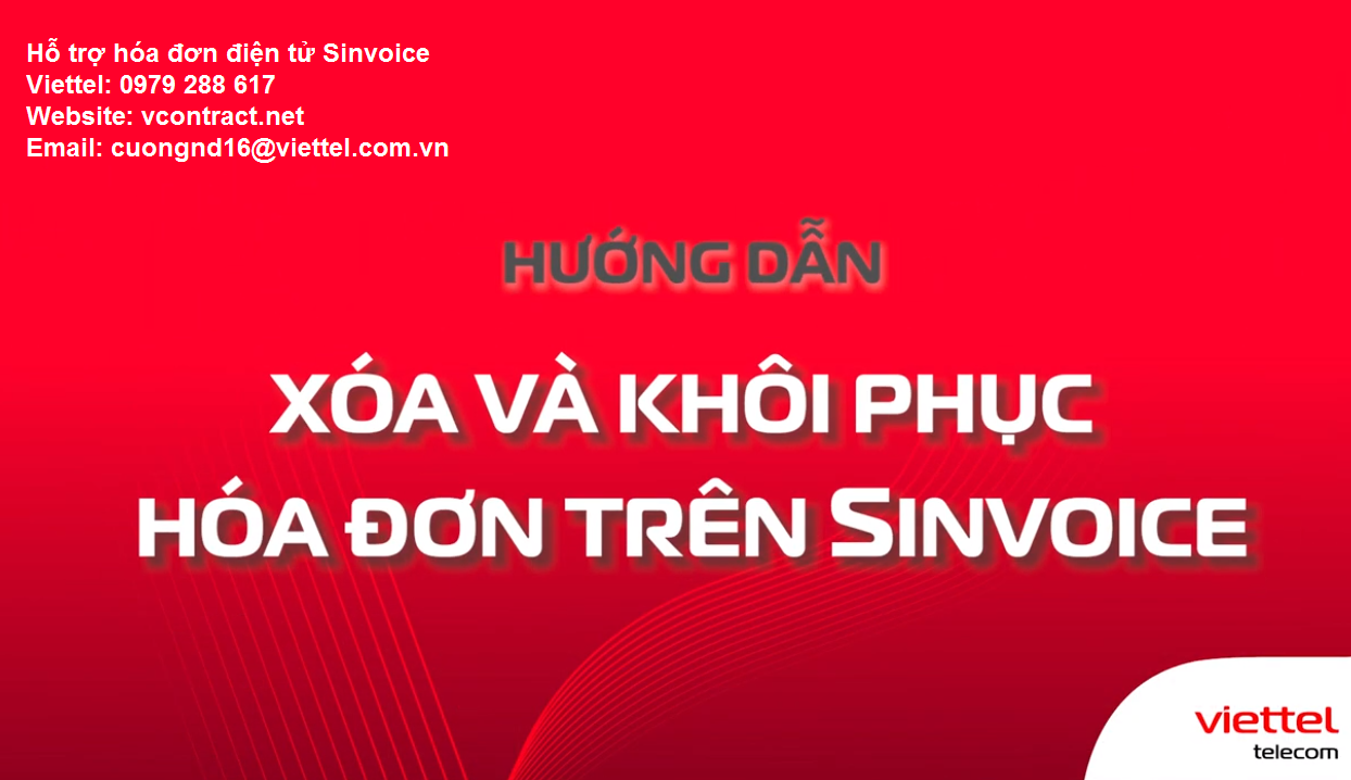 Cách sử dụng chức năng xóa bỏ và khôi phục hóa đơn Sinvoice