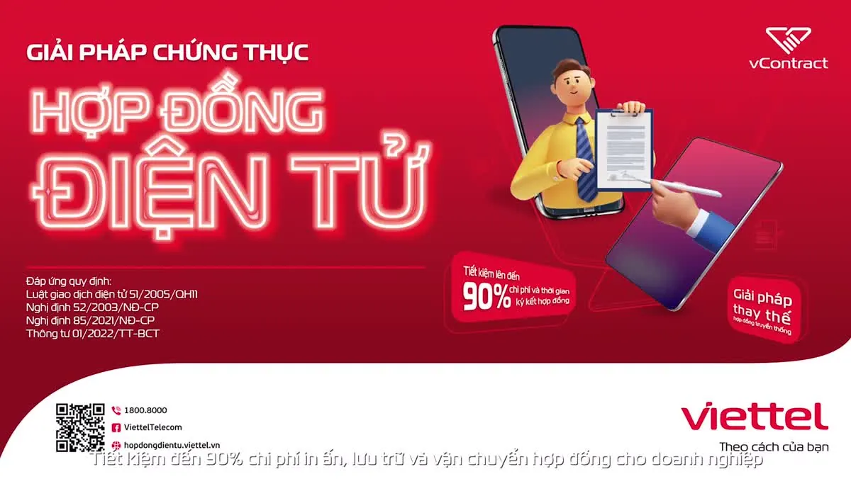 Màn hình giới thiệu dịch vụ vContract Viettel trong video